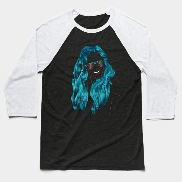 Neon Hair Baseball T-Shirt by AlexanderR